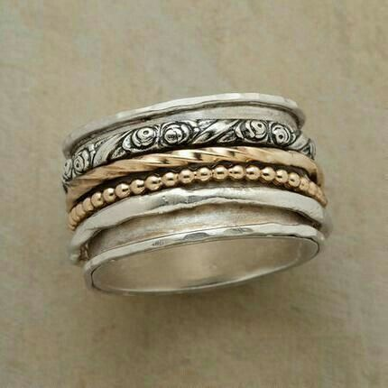 Gold and Silver Multilayer Ring