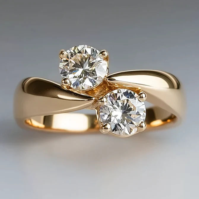 Vintage Open Sparkling Gold Ring